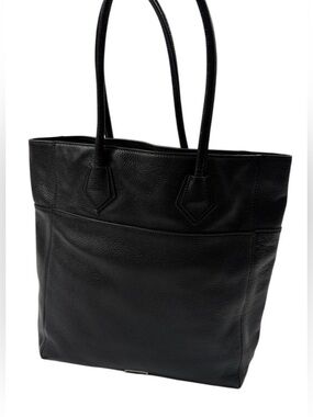 Rebecca Minkoff Black Pebbled Leather Tote Bag Work Office Minimalist
